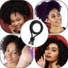 Afro Puff Ponytail Ties Gjinxi Adjustbale Hair Tie Long Cushioned Headband Natural Curly Headband for Women with High Puff and Updos Thick,Braided,Kinky,Curly Hair(Black,6 Pcs)