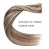 FUBILI Clip in Hair Extensions Ash Brown Highlights Platinum Blonde Remy Hair 30g 5 Pcs 22 Inch Real Human Hair Extensions For women