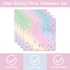 40pcs Iridescent Diamond birthday Party Supplies,include 20 dessert plate, 20 Napkin,For boys and girls birthday party supplies，Used for holiday birthday Party Decoration (Iridescent Diamond)