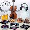 DYLIVeS 96 Pcs Music Party Supplies, Music Theme Birthday Party Decorations Disposable Tableware Packs Music Note Party Supplies for Girls - 9'' and 7'' Plates and Napkins, Forks (Serves 24)