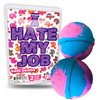 I Hate My Job Bath Bombs - Funny Bath Balls, XL Cotton Candy Fizzers, Handcrafted, Made in The USA, 2 Count