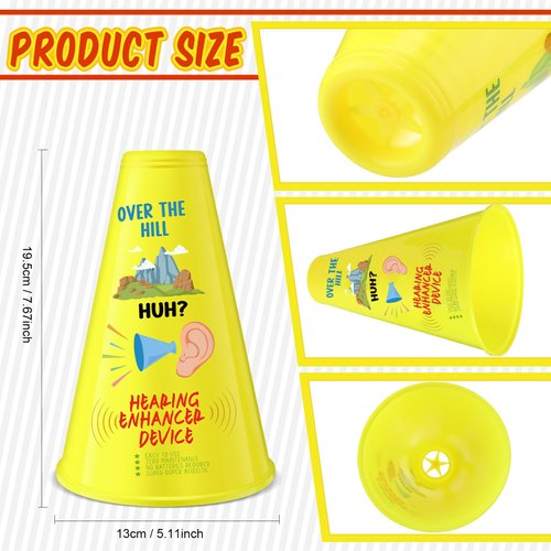 Rotatingpals Hearing Booster Over The Hill Hearing Enhancer Gag Gift Over The Hill Funny Birthday Gag Gift Prank Hearing Amplifier Ear Trumpet Party Supplies for Men and Women 40th 50th 60th