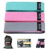 EnriQ Booty Bands Fabric Resistance Bands for Legs and Butt - Non Slip Cloth Hip Bands Elastic Workout Bands - Activate Glutes and Thighs - Made of Premium Elastic Fabric (Grey, Pink, Pale Turquoise)