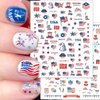10Pcs Independence Day Nail Stickers Patriotic Nail Decals 4th of July Nail Art Stickers American Flag Eagle Fireworks Heart Stars Nail Design Stickers Self-Adhesive Nail Supplies for Women DIY Nail