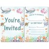 Under the Sea First Birthday Invitations with Envelopes Set of 20 Watercolors Whale Turtle Shark Jellyfish Sea Life 1st Birthday Party Invites Fill in Blank