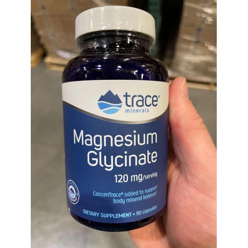 Trace Minerals Magnesium Glycinate Capsules | 120 mg Magnesium Supplement | 90 Count
