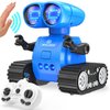 TOY Life Rechargeable Remote Control Robot Toys with Auto-Demonstration, Music & LED Eyes. Walkie Talkie Robot Toys for Kids 7 8 12, Kids Robot Toys Gifts for Boys Girls, Toddler RC Robot (Blue)