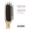 Kent PF20 Narrow Cushion Paddle Brush - Taming Fat Pins, Detangling Long Thick and Curly Hair, Scalp Massager and Growth Stimulator for All Hair Types, Made in England