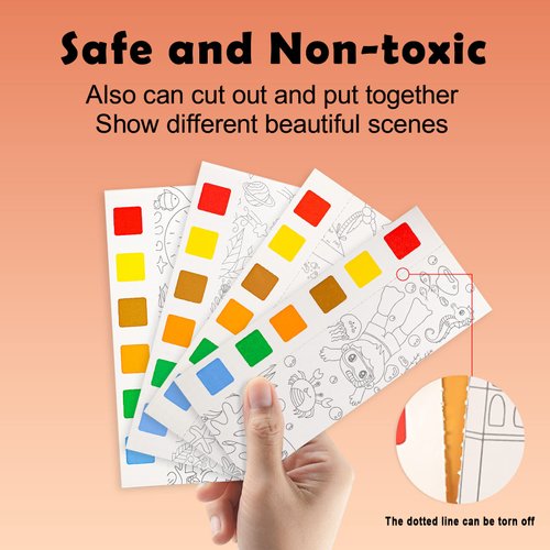 Pocket Watercolor Painting Book - Pocket Watercolor Painting Book for Kids,Watercolor Paint Bookmark Pocket Watercolor Book Portable Travel Pocket Watercolor Kit for Children Creativity(Tale Dream)