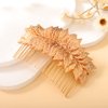 Teyglen Leaf Bride Wedding Hair Comb Handmade Gold Leaves Side Comb Gold Hair Pieces Bridal Headpieces Hair Accessories for Women Bridesmaid Girl
