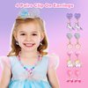 ELEMIRSA Jewelry Toys for Girls Toddler Lovely Rings Clip on Earrings Kids Necklace Bracelet Set Gift for Girls