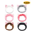 Mixtecc 6PACK Cat Ears Headbands, Elastic Women's Cute Hair Band, Wash Face Spa Headband - Washable Facial Band Makeup Wrap Headbands