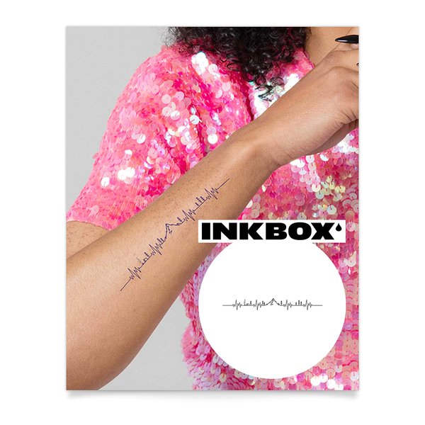 Inkbox Temporary Tattoos, Semi-Permanent Tattoo, One Premium Easy Long Lasting, Water-Resistant Temp Tattoo with For Now Ink - Lasts 1-2 Weeks, A Nomad's Heartbeat, 7 x 2 in