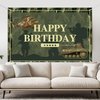 Camo Happy Birthday Backdrop Banner Army Military Camouflage Theme Background Decor for Veterans Soliders Men Boys Birthday Party Favors Decorations Supplies 72x43in-BECKTEN