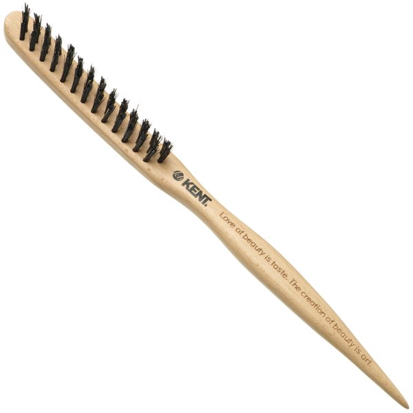 Kent PF15 Teasing Brush Edge Control Boar Bristle Hair Brush and Nylon Hair Brushes for Women Volume Control, Edge Control Brush Edge Brush, and Back Combing Brush Teasing Brushes Made in England