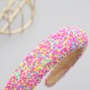 Totelux Sprinkle Candy Headband Rainbow Padded Wide Hair Bands Glitter Confetti Donut Hair Accessories for Women Girl Birthday Party Supplies