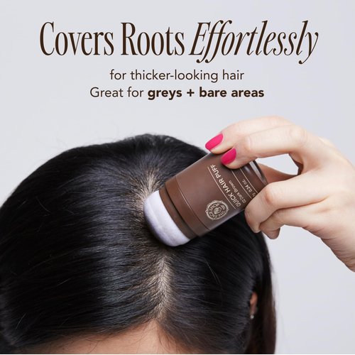 The Face Shop Quick Hair Puff - Dark Brown - Root Touch Up Hair Color, Hairline Powder Conceals Hair Loss, Hair Toppers for Women & Men - Hair Fibers for Thinning Hair, Root Cover Up, Gray Concealer