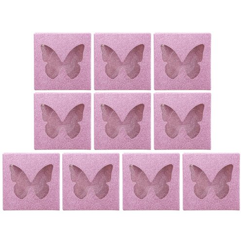 DOITOOL 10 Pcs False Eyelashes Box Empty Lash Packaging Storage Containers,Glitter Eyelash Box Butterfly Prints Lash Case Holder Makeup Organzier