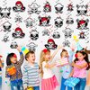 Qyeahkj 84 Pcs Pirate Hanging Swirls Nautical Party Decoration Pirate Hanging Streamer Pirate Theme Foil Ceiling Streamers Skull Ceiling Hanging Swirl for Kids Birthday Party Supplies Wall Door Decor