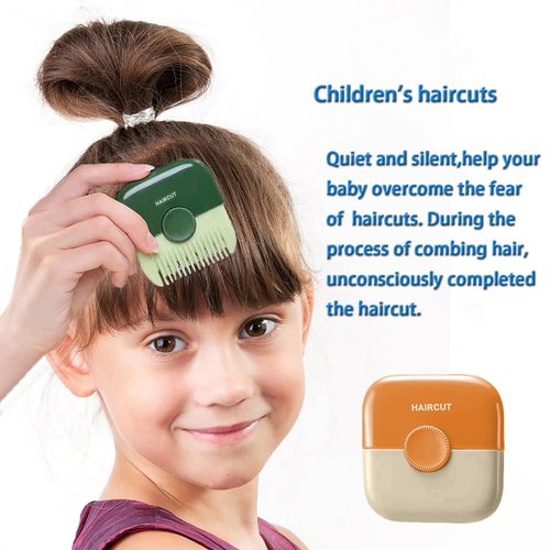 ZBJBinCH Children's Hair Trimmer, 2 in 1 Hair Razor Cutting Comb Tools, Hair Clippers Hair Split End Trimmer, Bangs Trimmer, Split Ends Hair Trimmer for Women (Orange)