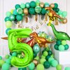 LEBERY Dinosaur Number 5 Ballloon, 40 Inch Green Number 5 Balloon, Mini Dino Foil Balloons Baby Dinosaur Balloons for Kid Dino Theme Jungle 5th Birthday Baby Shower Party Decorations