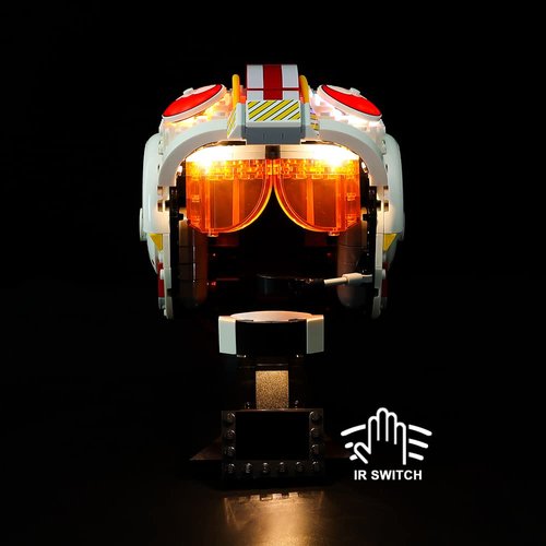 Kyglaring Only LED Lighting Kit Lights Set Designed for Lego Star Wars Luke Skywalker (Red Five) Helmet 75327 Building Model Kit - Without Lego Set (Standard Version)