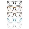 CCVOO 5 Pack Blue Light Blocking Reading Glasses, Filter UV Ray/Glare Fashion Non Prescription Fake Gaming Eyeglasses Women/Men (*C1 Mix, 2.5)