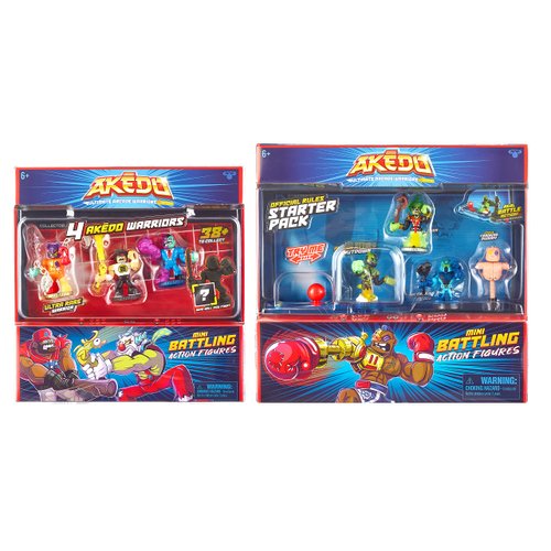Akedo Ultimate Arcade Warriors Bundle - Mini Battling Action Figures for Amazon Exclusive