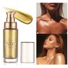 MAEPEOR Body Luminizer 6 Colors Waterproof Smooth Shimmer Face Body Glow Illuminator Non-sticky Liquid Body Highlight Illuminator (30 ML, 02 Metallic Gold)
