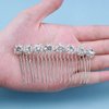 Aneneiceera Bride Wedding Crystal Hair Comb Clip Silver Hair Side Combs Flower Hair Comb Rhinestone Headpieces Bride Hair Piece bridesmaid Hair Accessories for Women and Lady Girls(Silver)