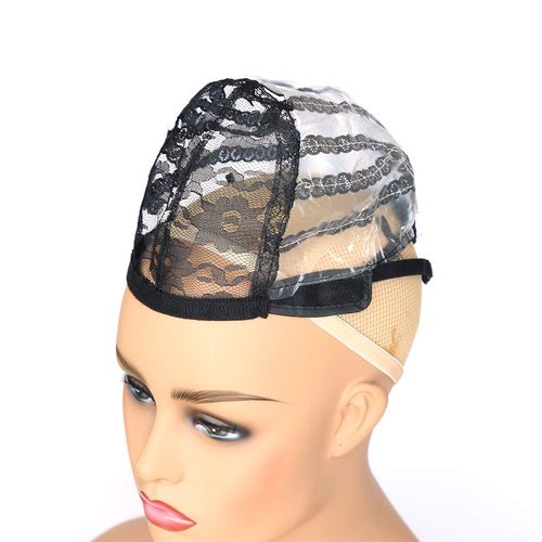 BTWTRY Wig Caps for Children Wig Making with Adjustable Strap Small Size Lace Cap Black Weaving Mesh Lace Wig Cap for DIY Children Wig (1 Pc, 0013)