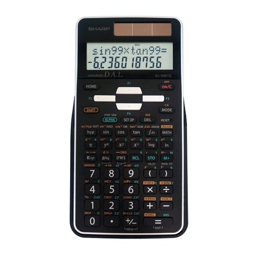 Sharp EL-506TSBBW 12-Digit Engineering/Scientific Calculator with Protective Hard Cover, Battery and Solar Hybrid Powered LCD Display, Great for Students and Professionals, Black