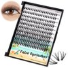 Dedila 200Pcs Handmade Individual False Eyelashes Thickness 0.07mm D Curl Mixed 10-12-14mm /11-13-15mm/12-14-16mm/16-18-20mm 3D Volume Cluster Eye Lashes Etensions (10-12-14mm)