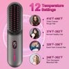 Zorpupoa Cordless Hair Straightener Brush, Portable Rechargeable Straightening Brush, Negative Ionic Hot Comb Straightener with 12 Temp Settings, Auto-Off, Led Display for Women (Grey)