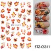 Fall Nail Art Stickers Autumn Leaf Nail Decals 5PCS Self-Adhesive 3D Fall Stickers for Nails Fox Maple Leaf Pumpkins Nail Art Design Supplies Cute Nail Sticker Nail Art for Women Nail Art Decorations