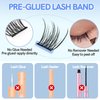 MLEN DIARY Self Adhesive Lash Clusters DIY Eyelash Extensions D Curl Natural 36Pcs Self Adhesive Cluster Lashes 10-12MM No Glue Individual Lashes Self Application at Home
