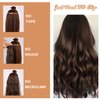 ELIO Clip in Hair Extensions, 20 Inch 6PCS Synthetic Long Thick Wavy Hair Clip Ins Extensions Double Weft Hairpieces Full Head For Women Extension 240g(8.47oz) (Balayage Dark Brown to Chestnut)