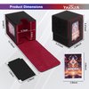 YAXAZA MTG Deck Box with Commander Display Window, Card Deck Box Fits 100+ Double Sleeved Cards, TCG Strong Magnetic PU Leather Box with 2 Dividers and 1 Toploader (Black & Red)
