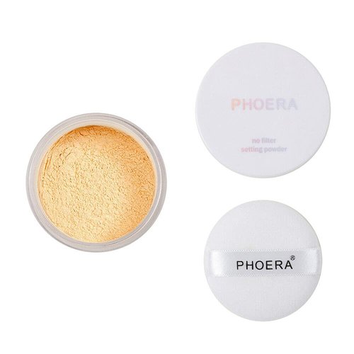 AQUAPURITY - PHOERA Loose Makeup Setting Matte Face Powder + Puff, Long Lasting Lightweight Foundation Make Up Fixer Beauty Blender Highlighter Palette Flash Photography Phoera Cosmetics USA