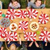 100Pcs Christmas Candy Cane Party Plates and Napkins Party Supplies Peppermint Party Tableware Set Red and White Striped Christmas Winter Party Decor Favors for Holiday Xmas Theme Party Serves 25