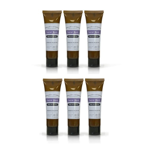 Pharmacopia Argan Facial Wash – 1 oz, Pack of 6