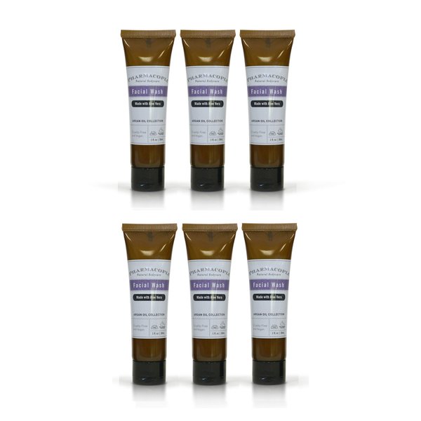 Pharmacopia Argan Facial Wash – 1 oz, Pack of 6