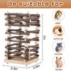 Hanging Apple Wood Rabbit Hay Feeder- Wooden Grass Shelf with 2 Hooks Biting Resistant Small Animals Feeding Hay Manager for Chinchilla Bunny Guinea Pig Hamster Gerbil Holiday Presents