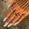 17KM 60Pcs Gold Crystal Vintage Ring Sets for Women, Boho Knuckle Stackable Midi Rings Pack, Aesthetic Grunge Finger Rings Sets for Teens Girls