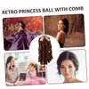 NOLITOY Hair Comb Curly Ponytail Human Hair Wigs hairpieces for women Fake Wig with Bow Ponytail Hairpiece curly wig Ringlet Ponytail Extension Long curly hair Polyester Miss Victoria