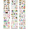 LGBT Rainbow Tattoos Set Gay Pride Temporary Tattoo Stickers with Colorful Butterfly Star Flowers Flag Design Body Art Fake Paint Water Transfer for Festival Parades or Party Celebrations(9 Sheets)