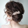 Foyte Crystal Wedding Hair Comb Pearl Bride Headpiece Rose Gold Rhinestone Hair Piece Bridal Side Hair Accessories for Women