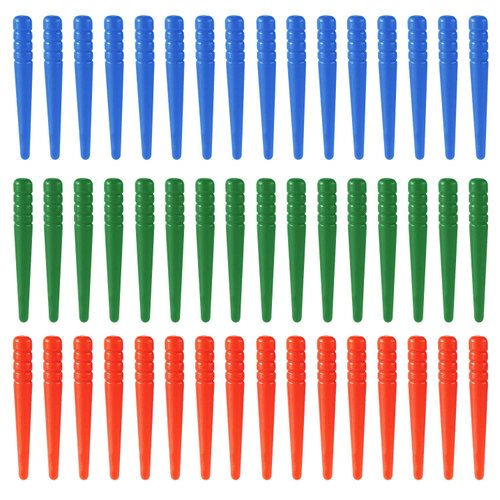 48pcs Cribbage Board Pegs, Plastic Cribbage Pegs Fit 1/8 Holes Peg Board Game Traditional Cribbage Board Pins Cribbage Board Game Accessories (Red, Blue, Green)
