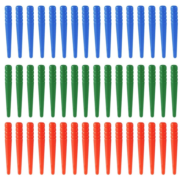 48pcs Cribbage Board Pegs, Plastic Cribbage Pegs Fit 1/8 Holes Peg Board Game Traditional Cribbage Board Pins Cribbage Board Game Accessories (Red, Blue, Green)