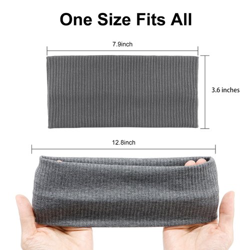 FASOTY Headbands for Women Non Slip Wide Fashion Head Bands Soft Elastic Hairbands Workout Yoga Head Wrap Thick Headbands Hair Accessories, 5 Pack-Color A